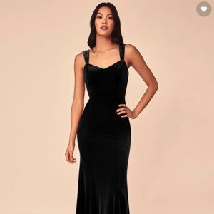 Azazie Lanessa Velvet Black Dress